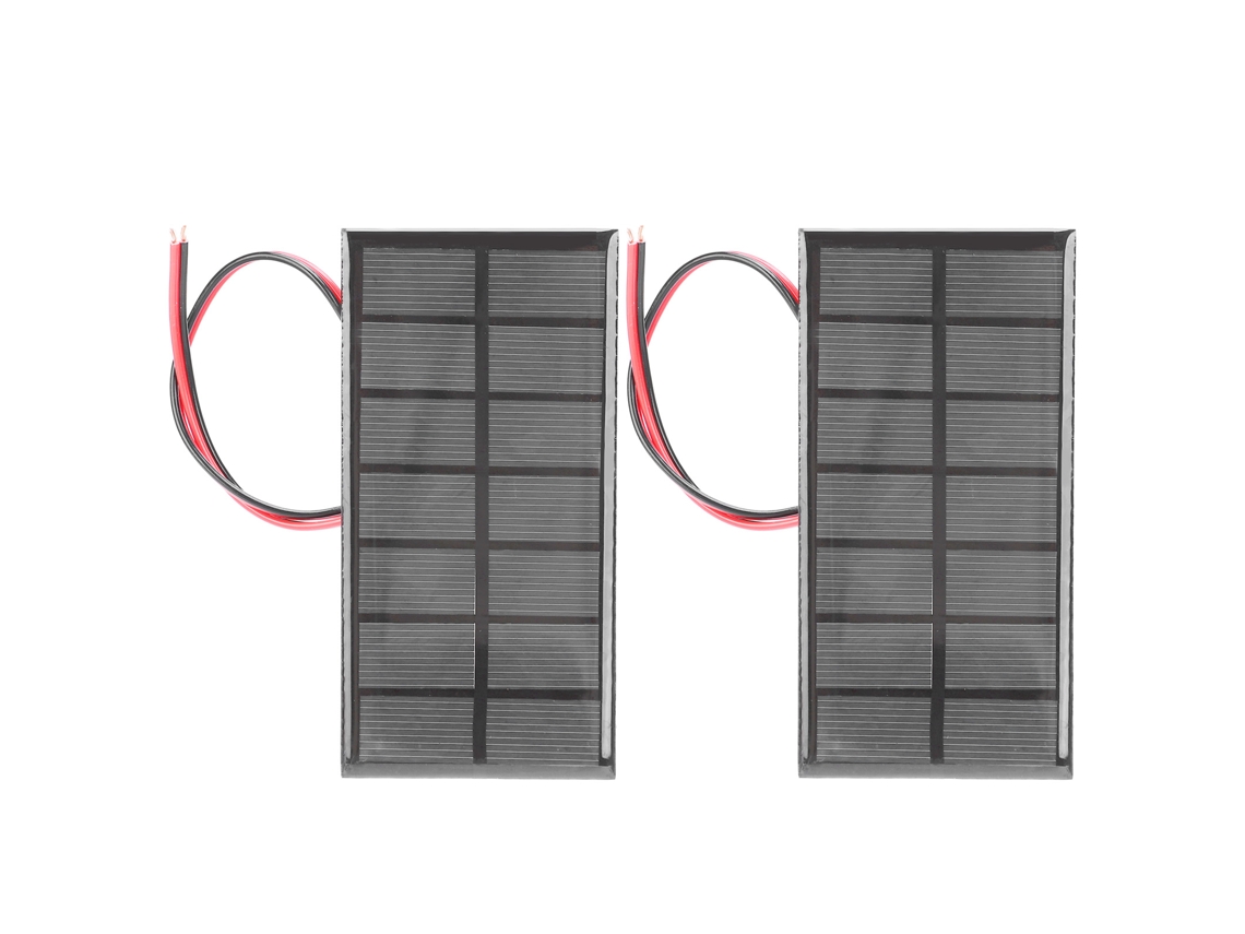 2pcs Paneles Solares Mini Epoxi 3.5v 250ma Célula Polisilicio Cargador Con Cable 30cm Diy