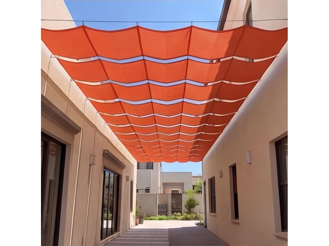 Toldo Retráctil Ondulado (200 X 250 Cm) Resistente De Pes , Impermeable
