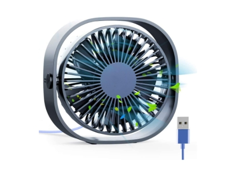 Ventilador de escritorio USB Mini ventilador de escritorio de 4 84 pulgadas uso con cable de 3 94 pies portátil Personal para oficina en casa silen...