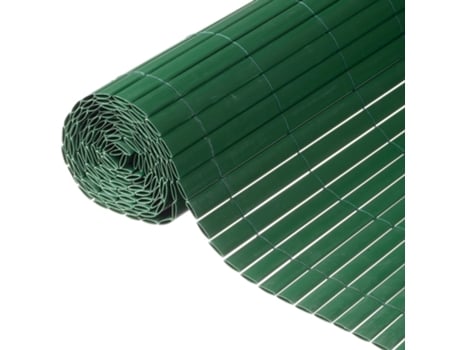 Nature Valla cañizo de ocultación jardín doble cara PVC verde 1x3 m