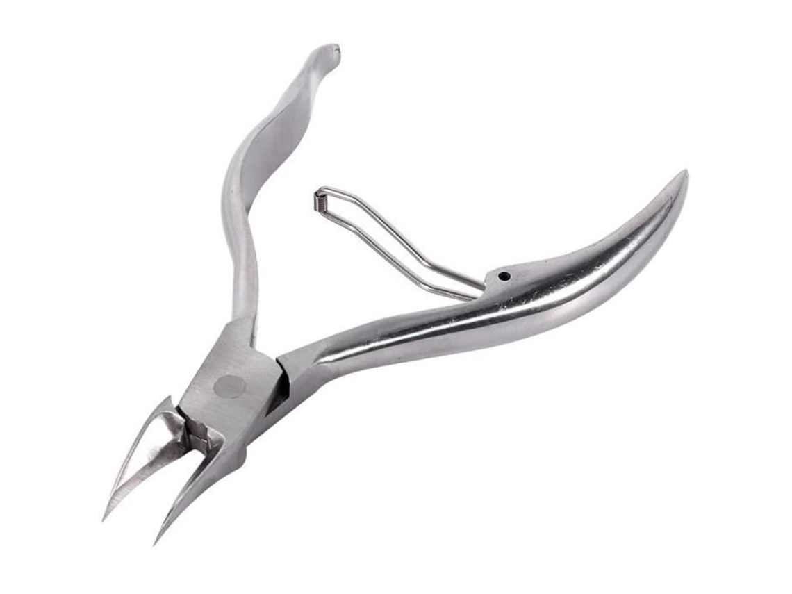 Pinza para cutículas de acero inoxidable, cortauñas profesional, pinzas para uñas gruesas, herramientas de pedicura