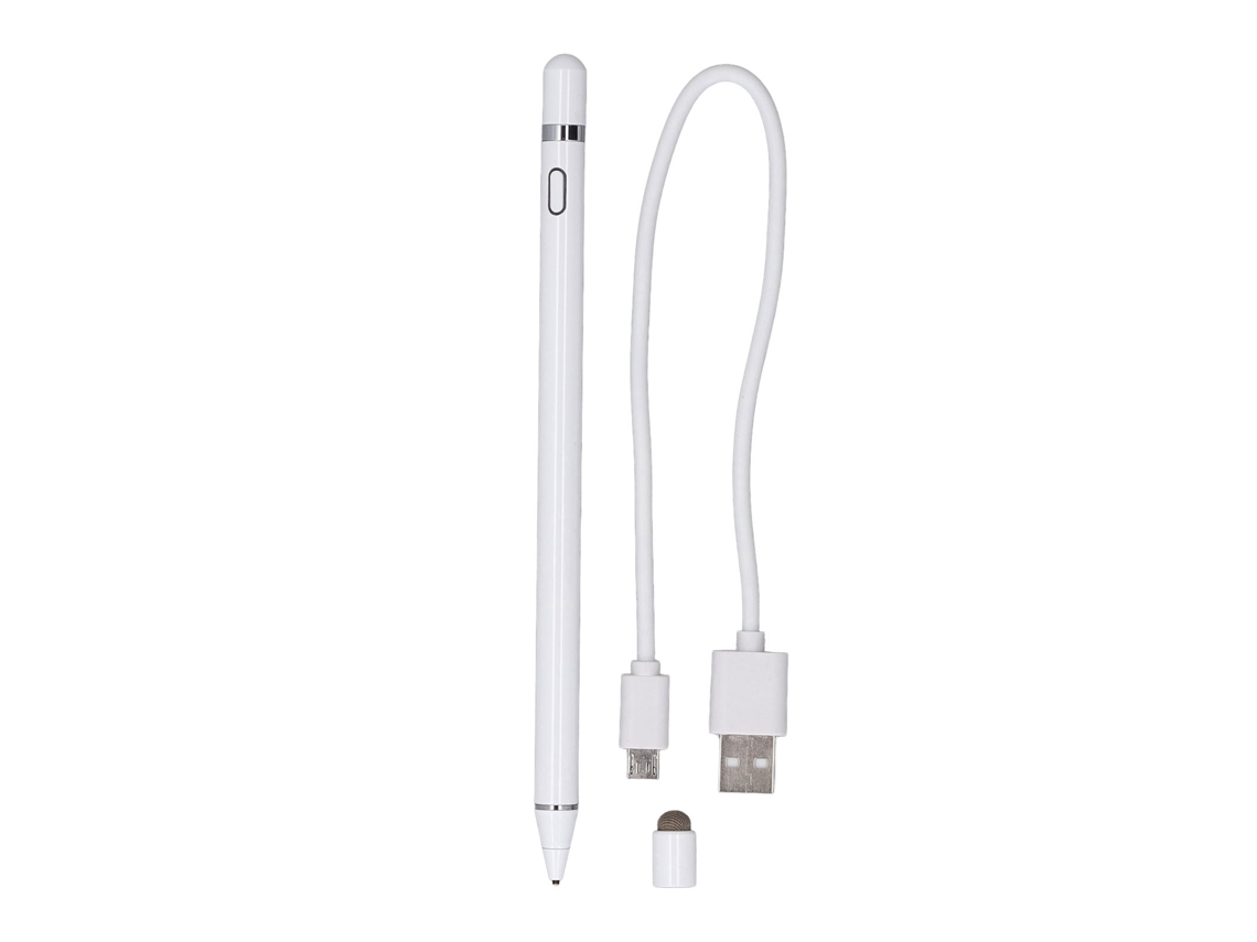 Lápiz Capacitivo Universal De Aluminio Blanco Con Punta Fina Para Pantallas Táctiles (ios Y Android).