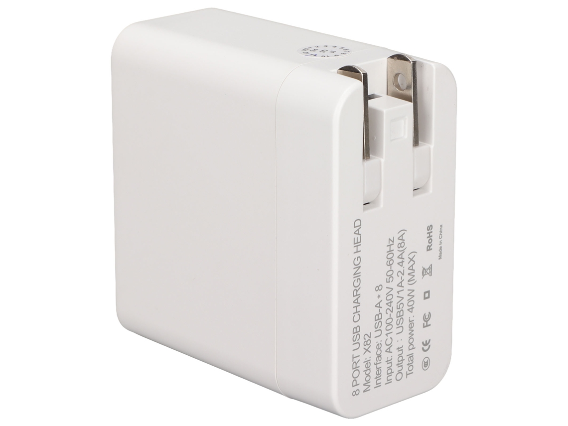 Cargador Usb De 8 Puertos Con Salida De 40w Y Carga Rápida