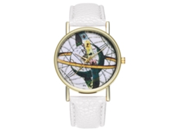 Reloj De Pulsera De Cuarzo Con Correa De Cuero Pu Zhoulianfa (blanco) Unisex
