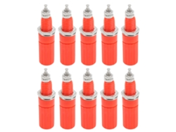 10 Conectores Banana Jack De 4 Mm Con Terminal De Tornillo M3 Para Equipos Electrónicos - Rojo
