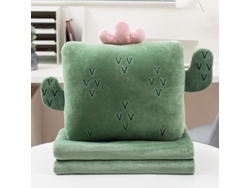 Conjunto de almohada y manta de viaje suaves con un diseño compacto de estampado animal, ideales para usar en avión o en coche.