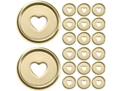 Anillos De Plástico Chapados En Oro Con Forma De Corazón Para Encuadernar Cuadernos (2,4 Cm) – Paquete De 50 Unidades