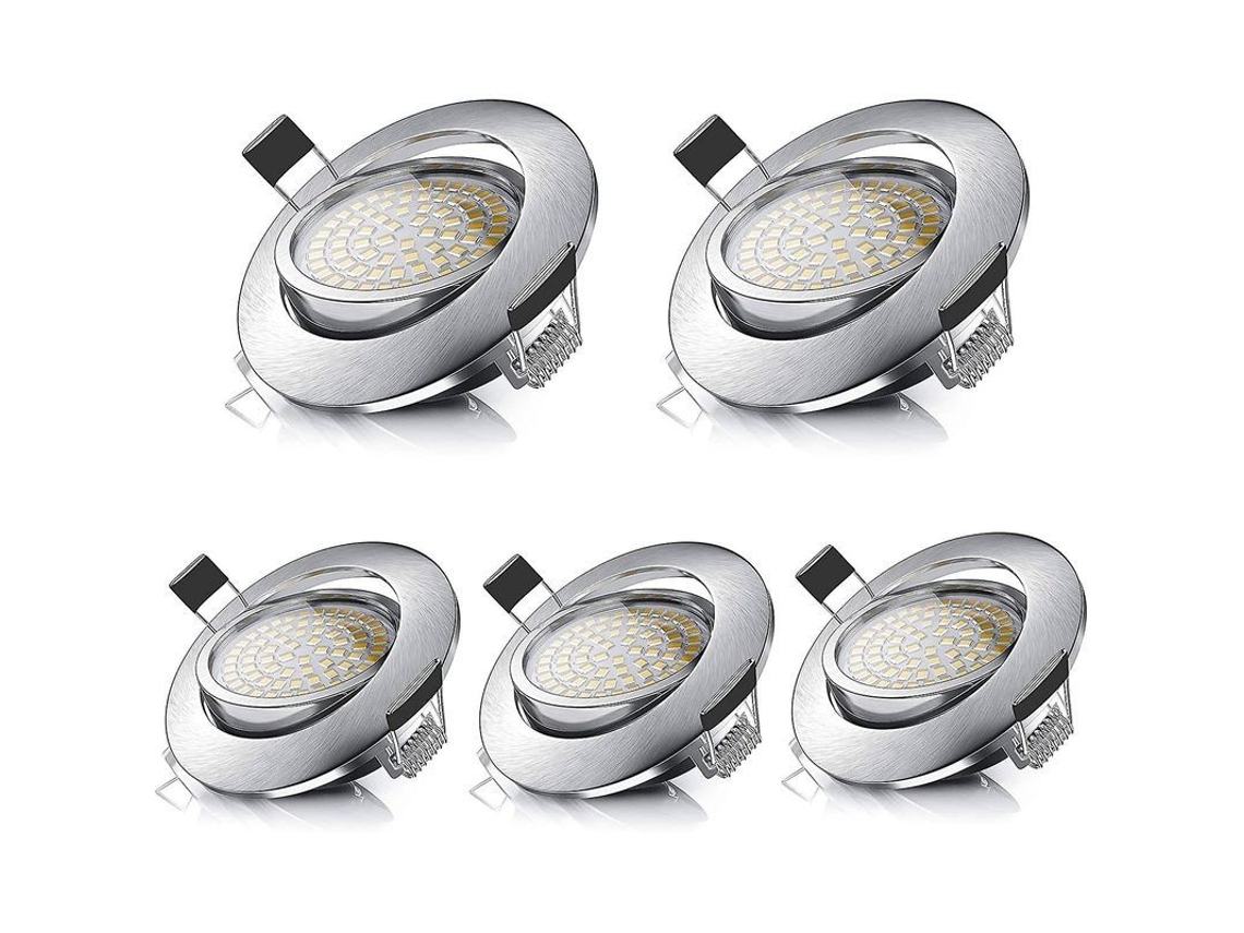 2026altiro-lámpara De Techo Redonda Empotrable Ajustable De 5 W, Ultrafina, Luz Blanca Cálida 3000 K, 470 Lm, 230 V, Ip44 (5 Unidades), Clase A++