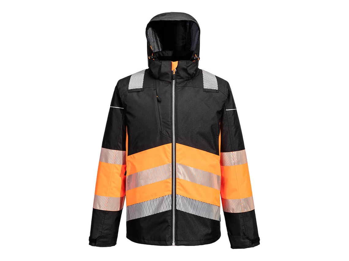 Chaqueta de invierno Portwest Pw3 Hi Vis Clase 1 Alta visibilidad y comodidad / Amarillo Negro / M
