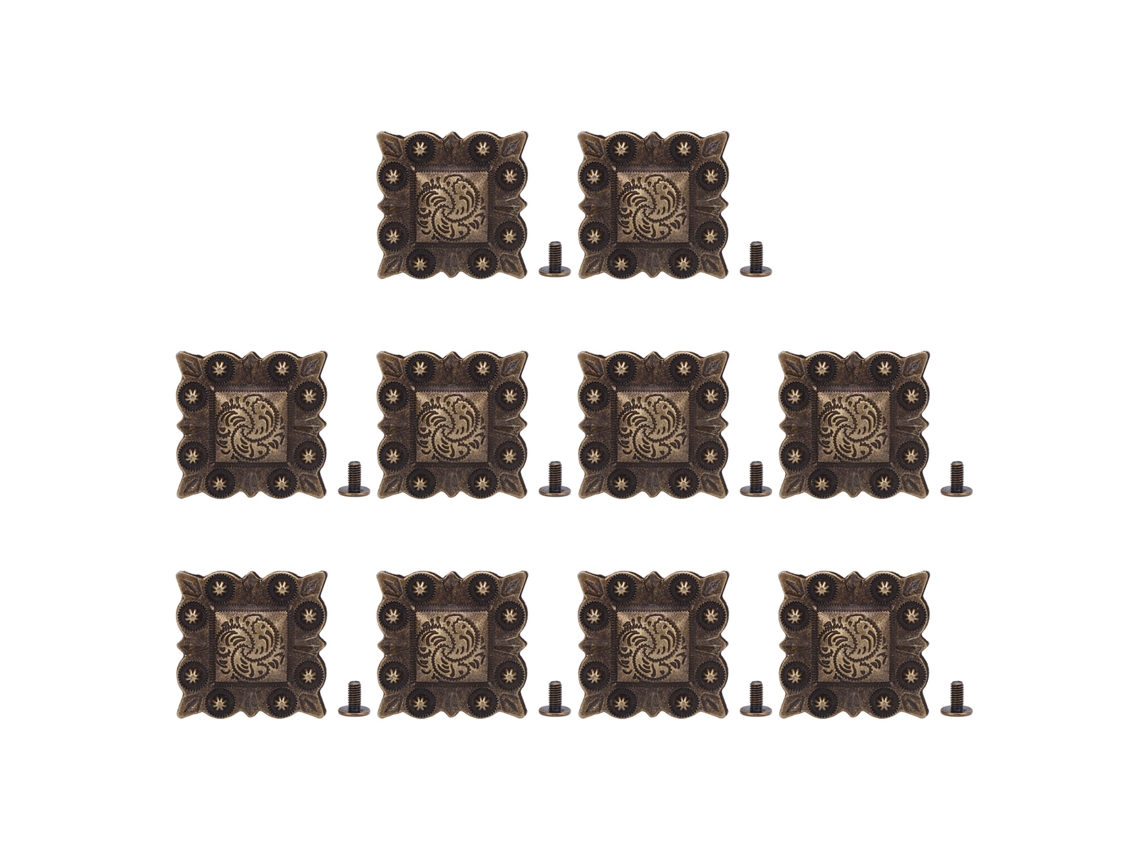 10 Juegos De Remaches Cuadrados Decorativos De Cuero De 31 Mm Y 7 Mm Para Manualidades.