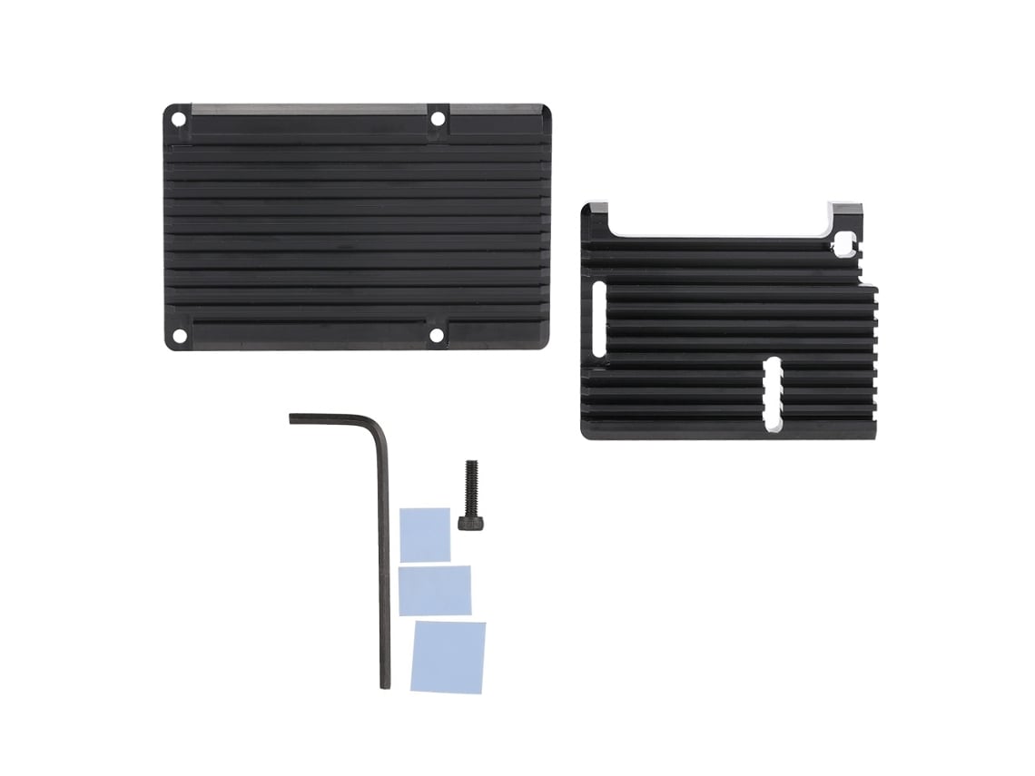 Carcasa ultrafina de aleación de aluminio para Raspberry Pi 4 Modelo B con disipadores de calor
