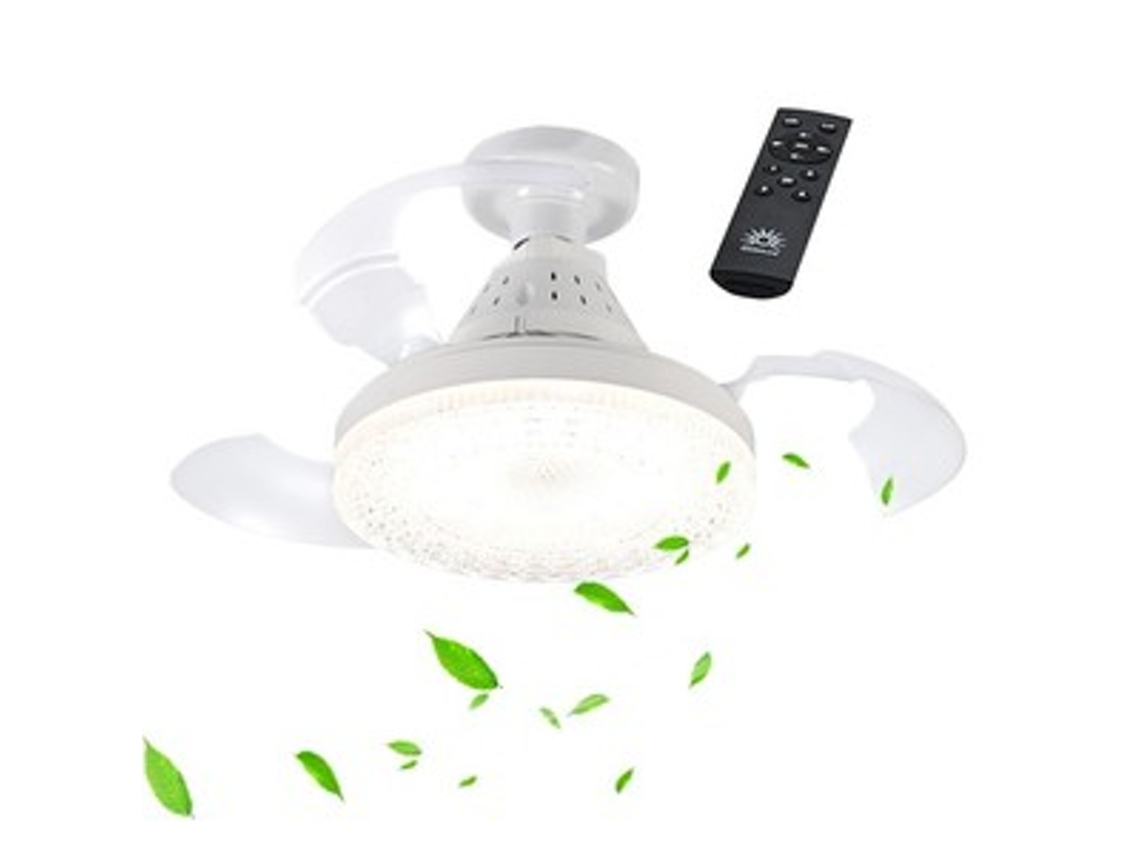 Ventilador de techo moderno con control remoto, 3 velocidades, ajustable, 3000-6500 kW, ultrasilencioso Zeuxo