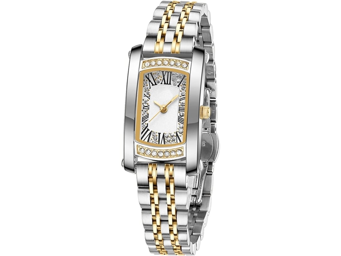 Reloj De Lujo Femenino De Strass Acero Inoxidable A Prueba De Agua Cuarzo Fecha Luminoso Yuysan