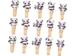 50 Piezas Pinzas Bambú Diseño Panda Fotos Soportes Clips Papel Manualidades Dibujos