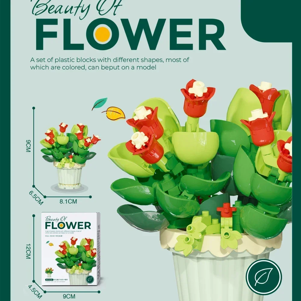 Mini Bloques De Construcción De Flores De Rosas Preservadas Que Nunca Se Marchitan, Un Regalo Perfecto Para El Día De San Valentín.