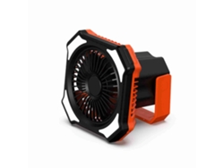 Ventilador de camping con USB, LED y mando a distancia.