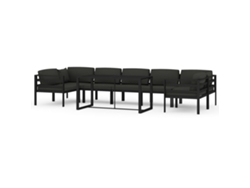 Maison Exclusive - Set Muebles De Jardín 8 Pzas Y Cojines Aluminio Gris Antracita