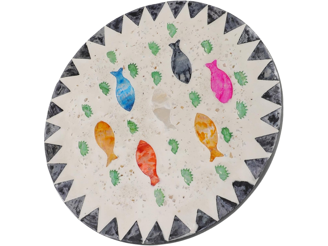 Posavasos Redondo Antideslizante Estampado Playero Para Tazas Café/té, Mantel Individual