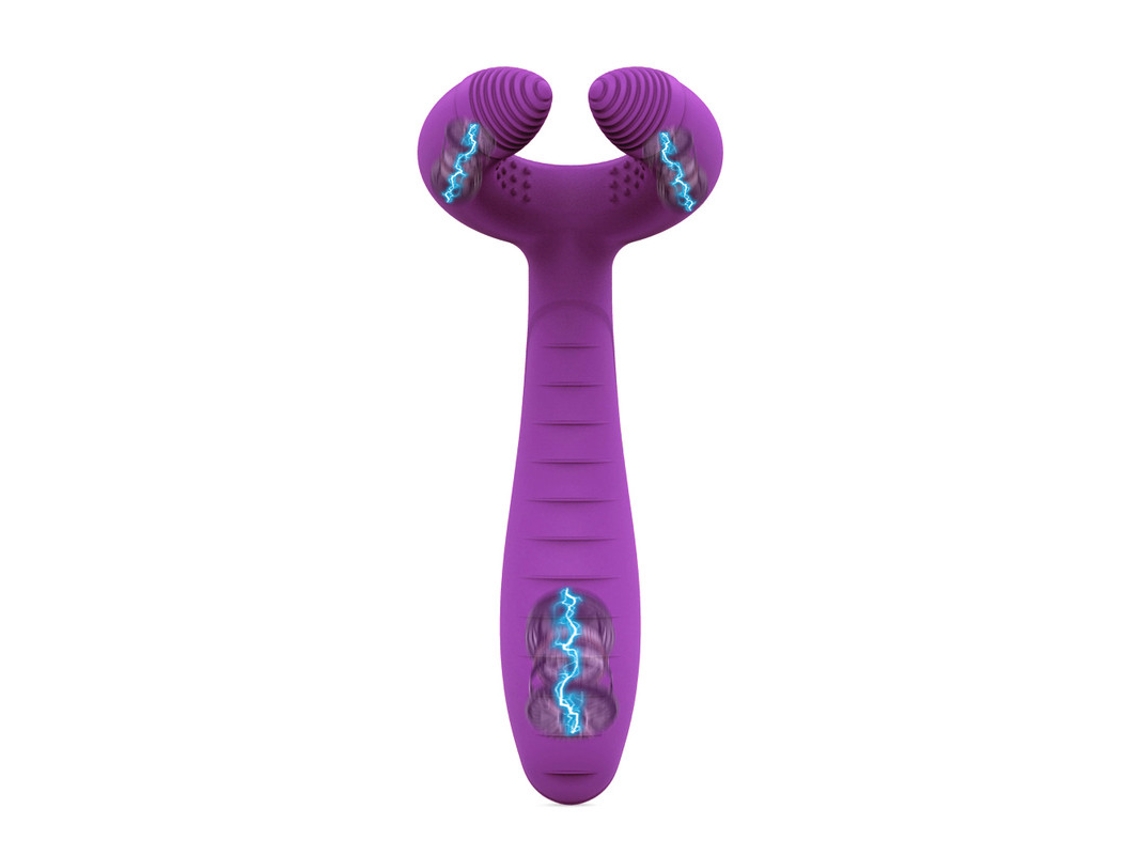 Vibrador del anillo del pene del silicón, estimulador doble vaginal del pene del anillo del martillo de la eyaculación del retraso (Morado) YIZHOOD