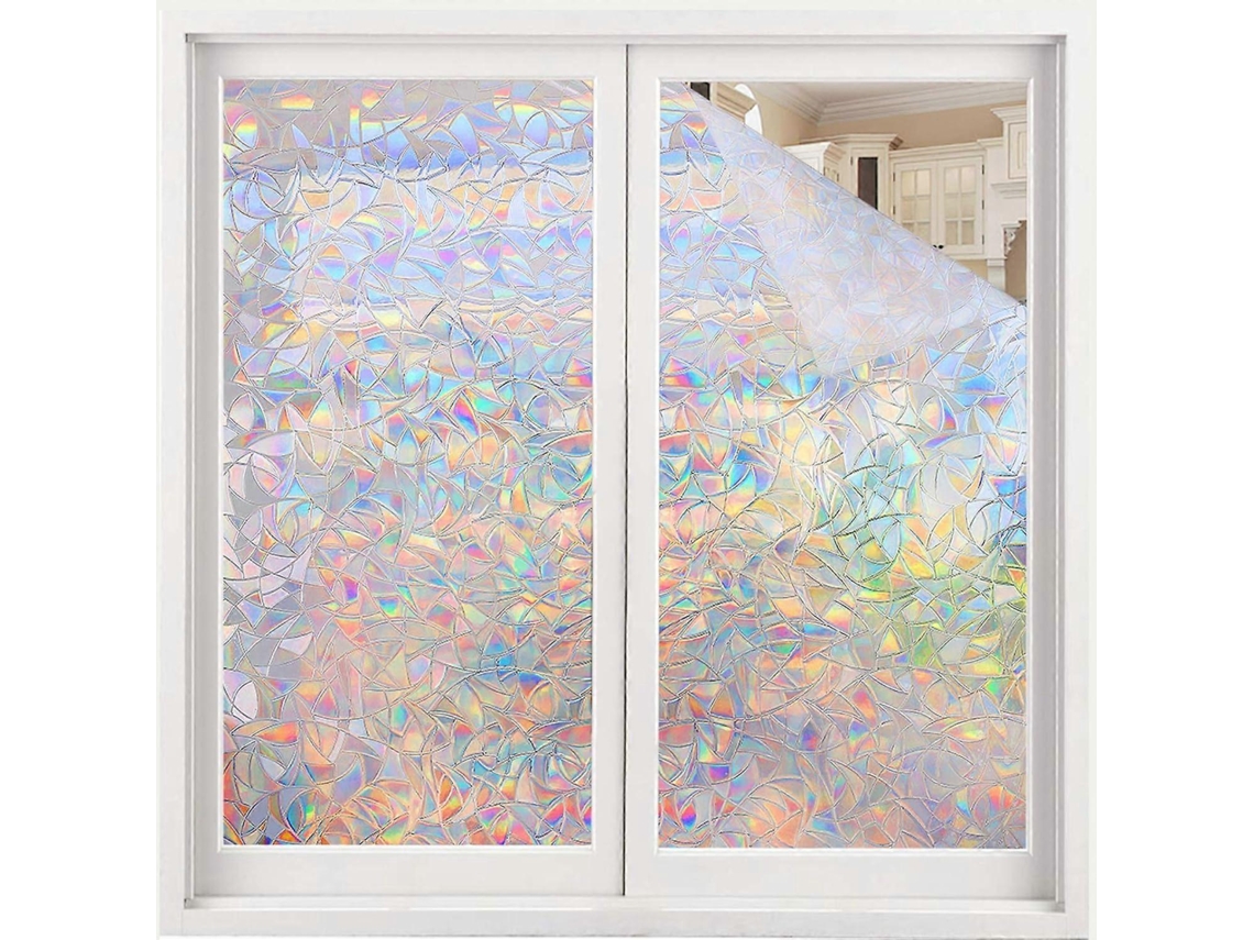Lámina para ventanas, efecto arcoíris, privacidad, decorativa, bloqueo UV.