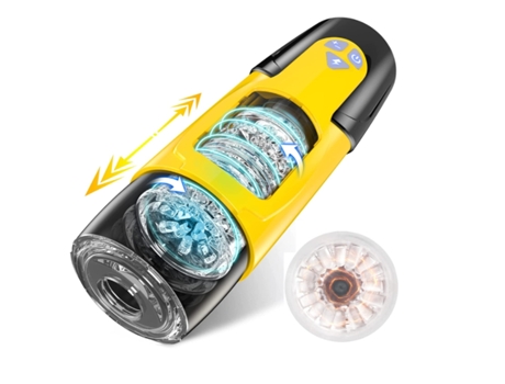 Copa Masturbadora Masculina Automática para Masturbadores Masculinos con 7 Modos de Empuje y Rotación para Estimulación del Pene Negro BISBISOUS