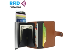 Cartera fina de piel sintética Kofihety para hombre con clip para billetes y tarjetero