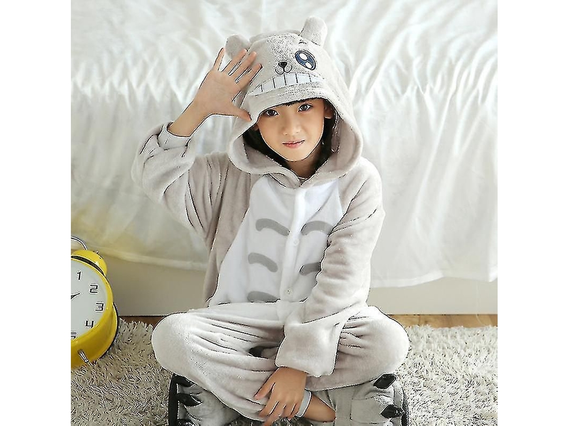 2026-pijama De Invierno Para Niños Con Capucha Flannel Monos Totoro Diseño Cartoon Manga Larga Suave Calientito
