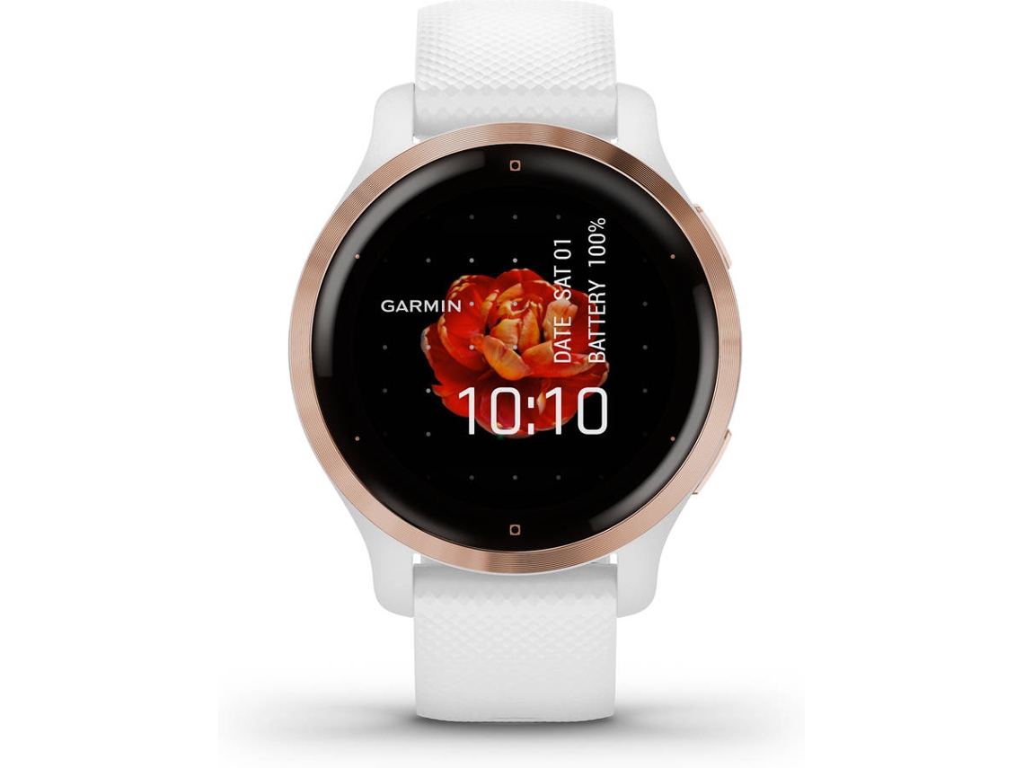 Reloj Deportivo GARMIN Venu 2S (Bluetooth - 10 días de autonomía - Blanco y Oro rosa)
