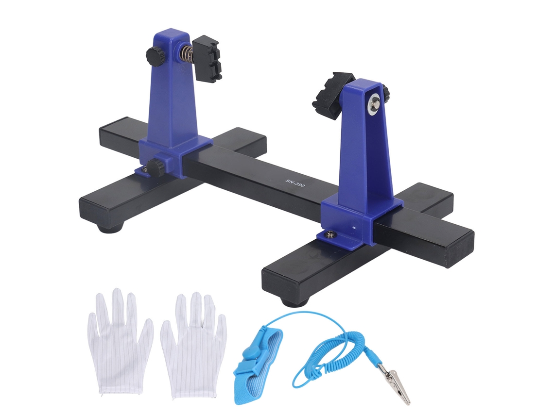 Soporte De Soldadura Ajustable De 360 Grados Para Placas De Circuito Impreso Con Anillo Antiestático Y Guantes.