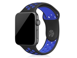 Correa deportiva de silicona compatible con Apple Watch de 38/40/41 mm. Talla M/L. 23 x 2 x 0,2 cm. Color negro.