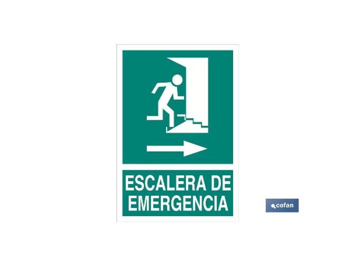 Señal luminiscente 210x148mm escalera de emergencia