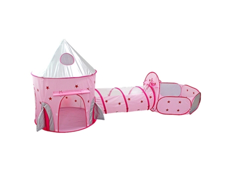 Niño Túnel Nave Espacial 3 En 1 Tienda de Campaña Juego de La Casa Conjunto Rosa