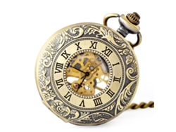 Reloj De Bolsillo Mecánico Estilo Romano Vintage Unisex Bronce