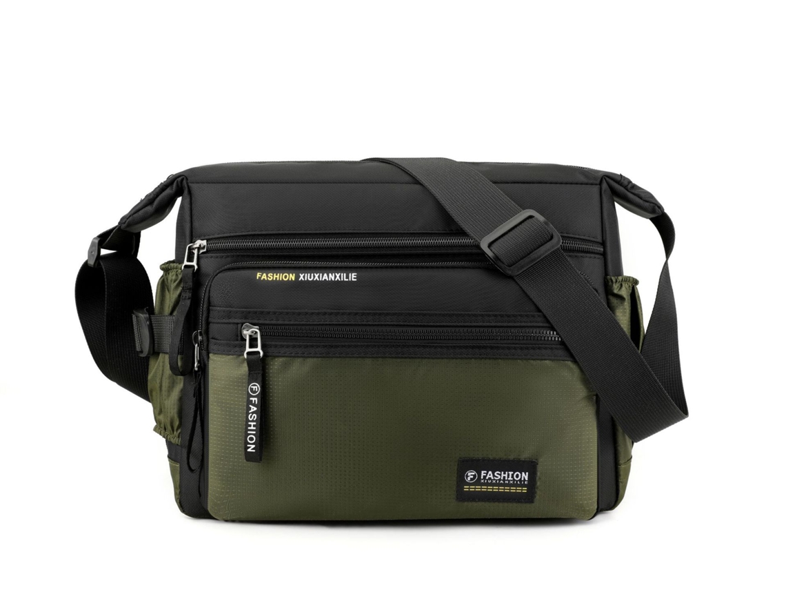 Bolso bandolera informal (verde militar), gran capacidad, bolso de hombro
