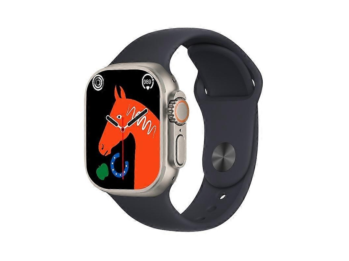 Reloj inteligente T800 Ultra de 1,99 pulgadas con correa de silicona y monitor de frecuencia cardíaca/ECG para bicicleta eléctrica (negro)