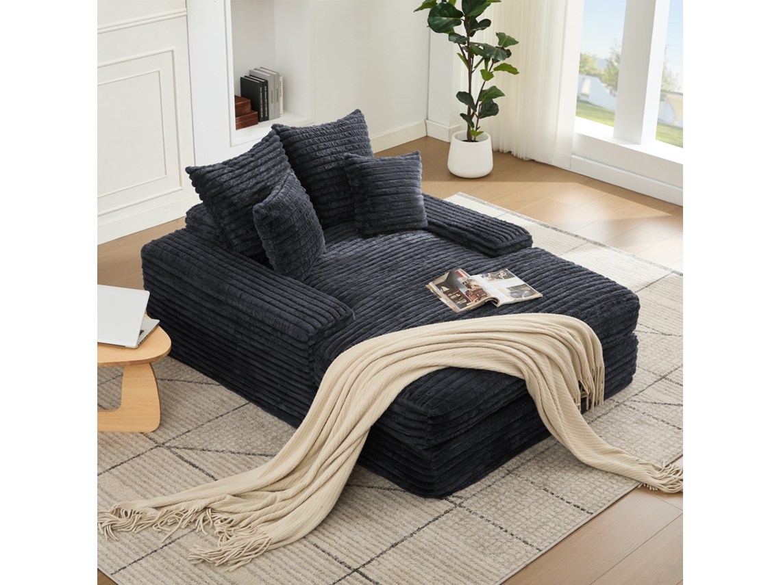 Sofá de cuerda de lujo, diseño moderno, 4 cojines, sofá cama multifuncional ultrasuave, listo para usar como sofá o cama sin necesidad de Zkaka.
