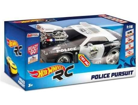 Coche Teledirigido RC HOT WHEELS Police Pursuit (Gris - 27x11x10cm - Edad Mínima: 3)