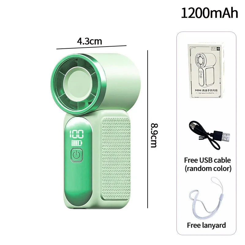 Ventilador Portátil (verde) De 16 °c Con Sistema De Enfriamiento Rápido Y Flujo De Aire, Mini Ventilador Recargable Con Tacto Frío.