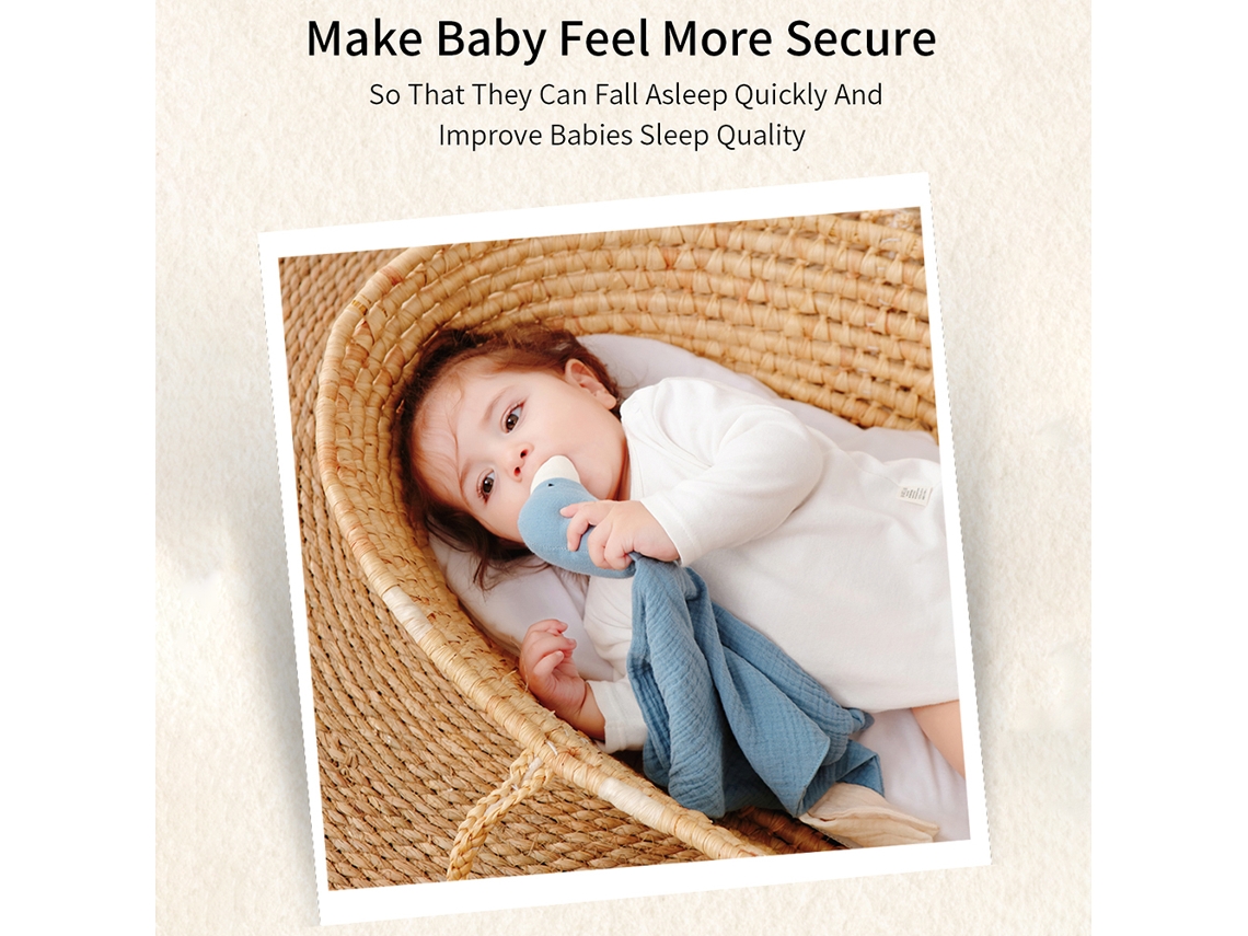 Manta De Seguridad Unisex Para Bebé Lovey, Suave, Transpirable Y De Algodón, Con Chupete Incluido.