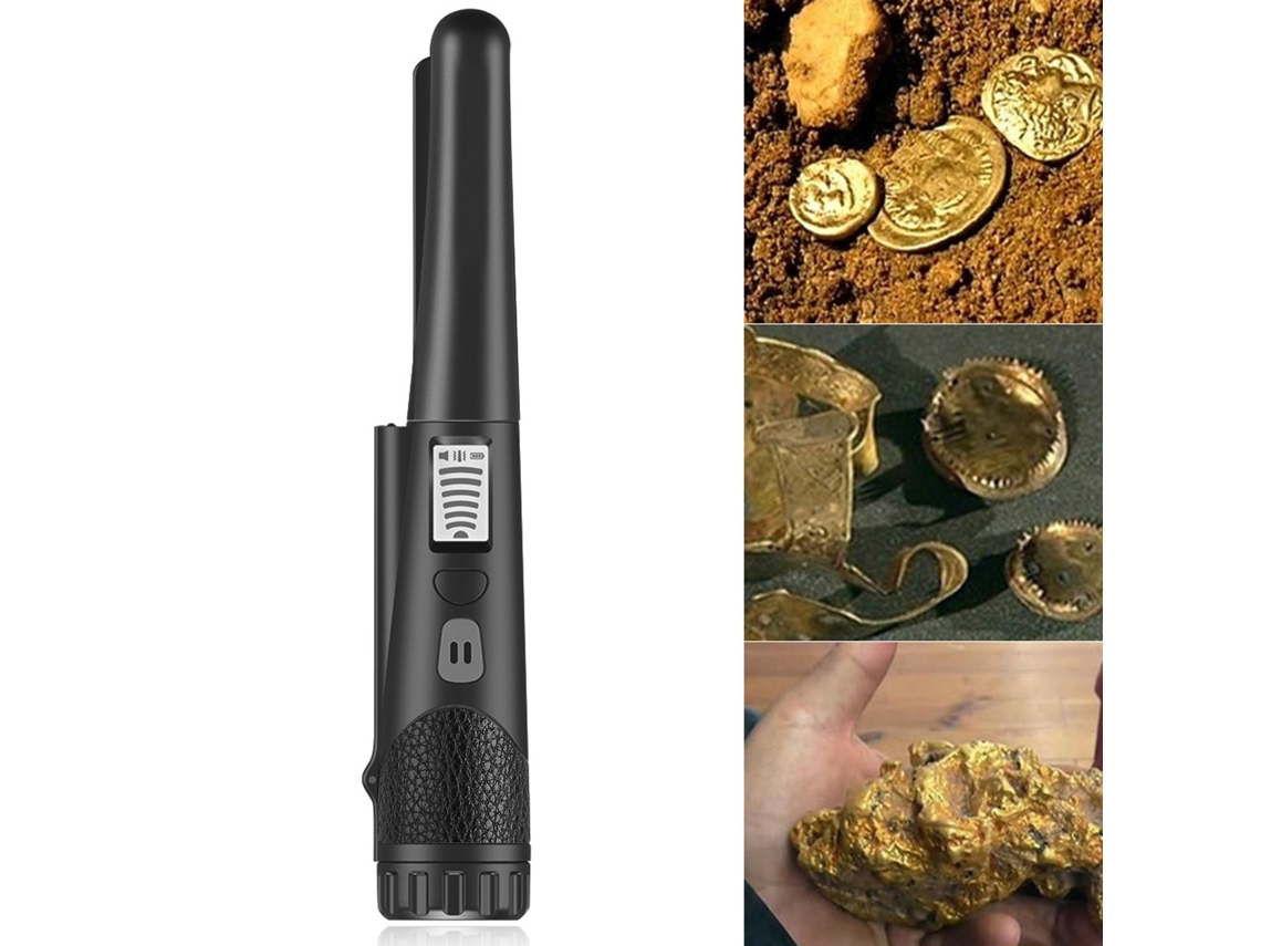 Detector de metales de alta sensibilidad con indicador LED de un botón Detector de oro con funda de tela negra CHRUI