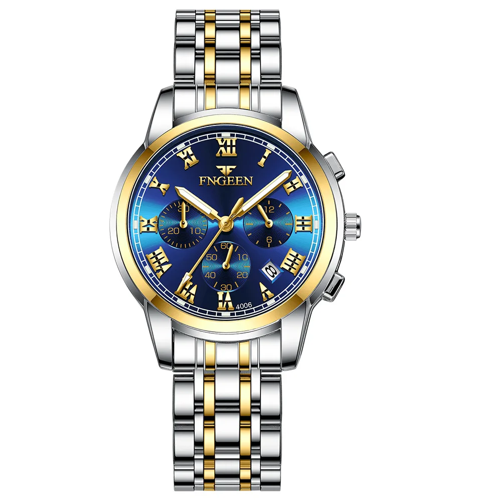 Reloj De Cuarzo De Lujo Para Mujer, Con Correa Plateada Y Esfera Azul, Caja De Acero Inoxidable, Luminoso E Impermeable.