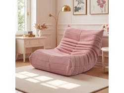 Puf de suelo, sofá de suelo, sillón de suelo con respaldo, sofá perezoso, cojín de asiento de interior, Rosa Rosahqnda