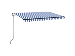 Maison Exclusive - Toldo Automático Led Sensor De Viento Azul Y Blanco 450x350 Cm