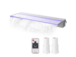 Cascada de piscina acrílica con LED RGB, fuente de agua e iluminación colorida Tekmaquinas