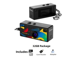 Digitallab Mini Cámara Retro 1080p, Videocámara Ultracompacta Con Flash, 0,96 Pulgadas, 32 Gb, Negra