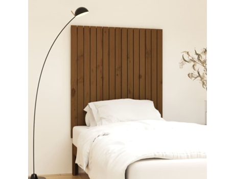 MAISON EXCLUSIVE - Cabecero cama pared madera maciza pino marrón miel 95,5x3x110cm