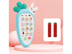 Ats-juguete Teléfono Bebé Con Música Y Luz Patrón Animal Cartoné Educativo Para Bebés 0-3 Años Azul