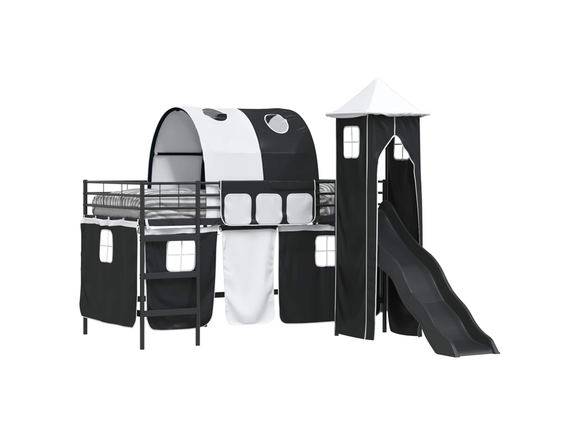 Maison Exclusive - Estructura De Litera Para Niños Negro 99,5 X 200 Cm Metal