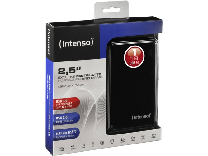 Disco HDD externo INTENSO Memory Case 2.5" USB 3.0 1 TB (1 TB - USB 3.0)