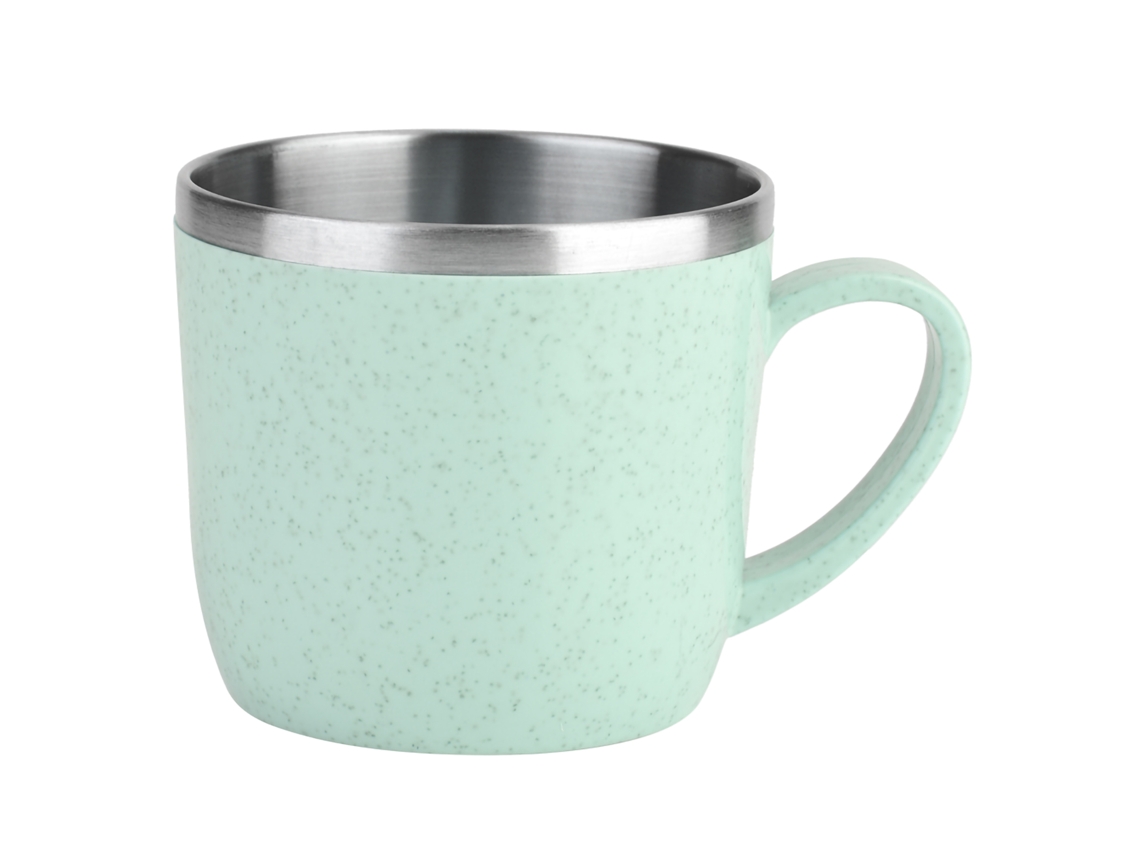 Vaso de acero inoxidable con pajita para agua, café, zumo y leche (verde)